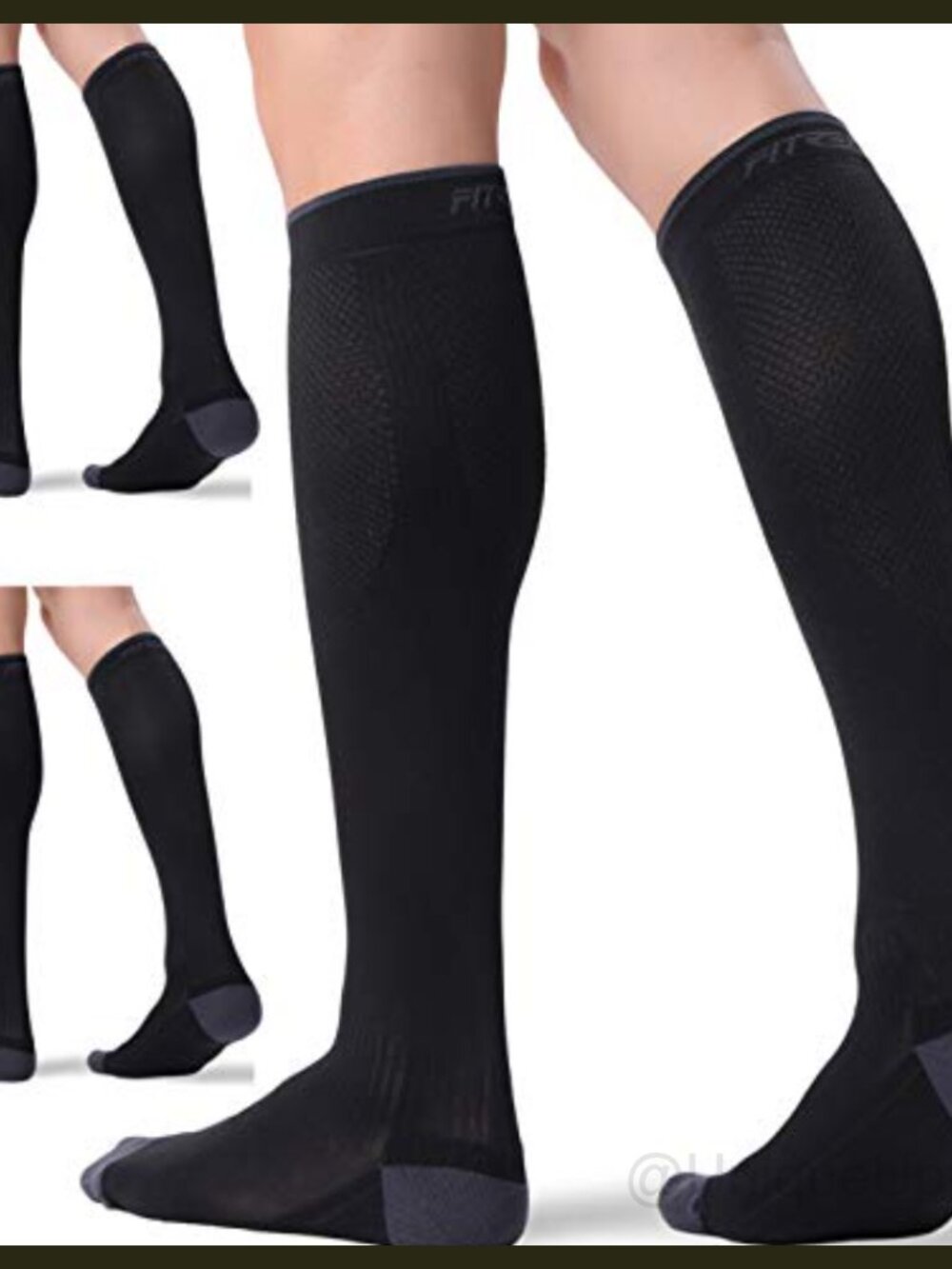 3 Pairs Compression Socks 20-30mmHg Knee-High Circulation Support